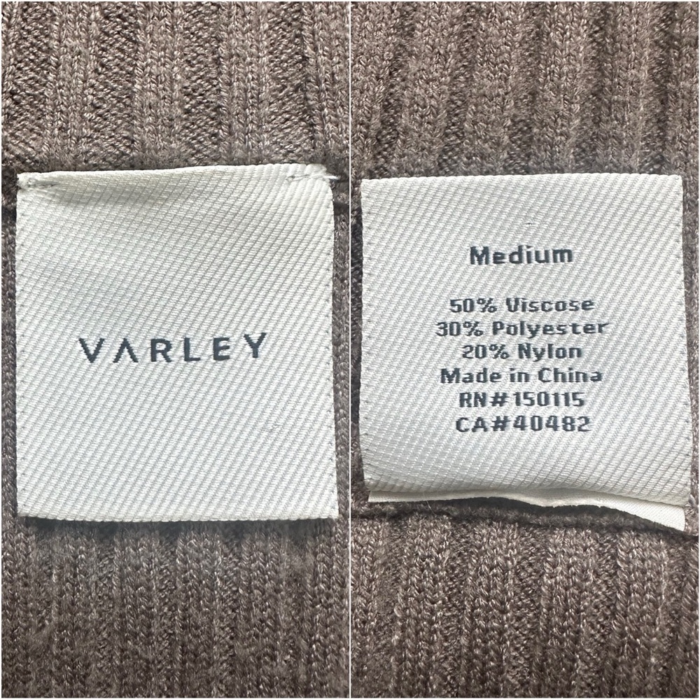 Varley Sweater Reid Half-Zip Knit Pullover Balloon Sleeves Boxy Gravity Sage M - Picture 10 of 14